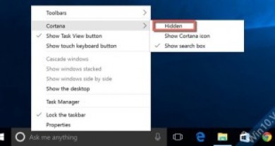 Cách thu nhỏ / ẩn Search Bar trên Windows 10