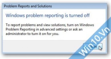 Tắt Error Reporting trong Windows XP 7 8 10